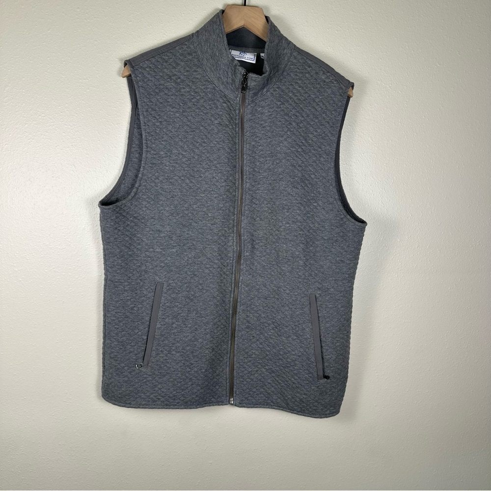 SOUTHERN TIDE Men's Large Preppy Old Money Sundown Quilted Cotton Blend Vest